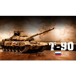 Czołg zdalnie sterowany ASG/IR/dźwięk/dym 1:16 Russia T-90 RTR 2.4Ghz - Heng Long 3938-1U (S)